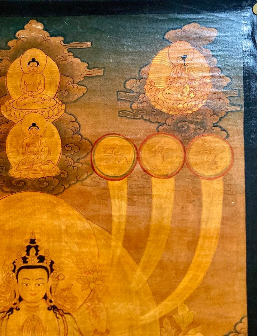 チベット　曼荼羅　マンダラ　仏画　密教(1) タンカ　掛軸　観音　菩薩　如来