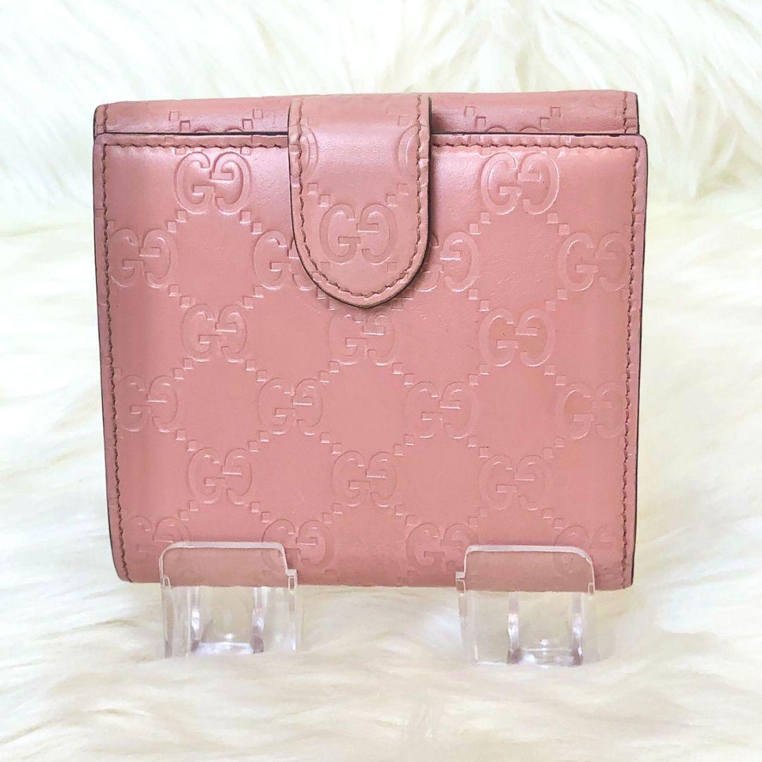 【良品】GUCCI 二つ折り財布 グッチシマ インターロッキング