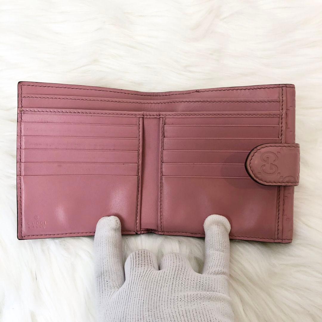 【良品】GUCCI 二つ折り財布 グッチシマ インターロッキング