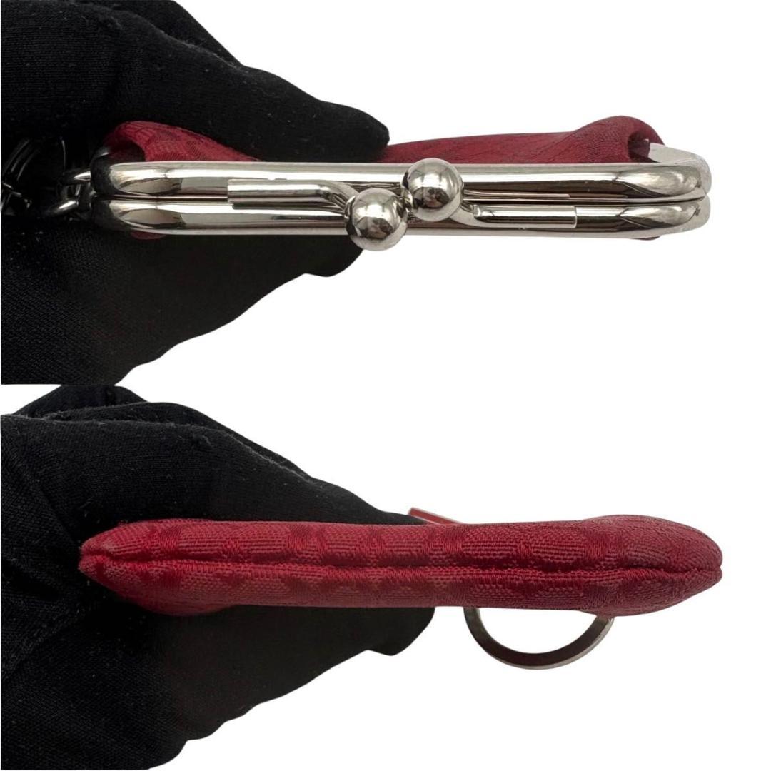 コーチ がま口 ケース　小銭入れ　シグネチャー キーリング　レッド