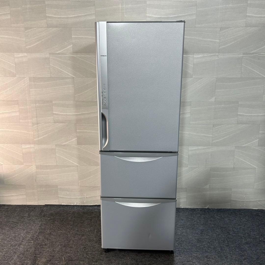 HITACHI 冷蔵庫 大型 375L 3ドア 右開き 真ん中野菜室 d3454