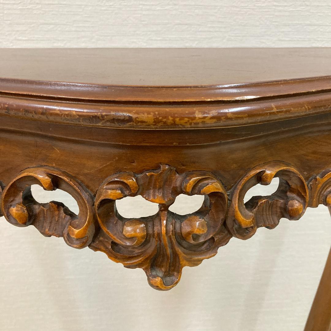 アンティーク　コンソールテーブル　猫脚　彫刻