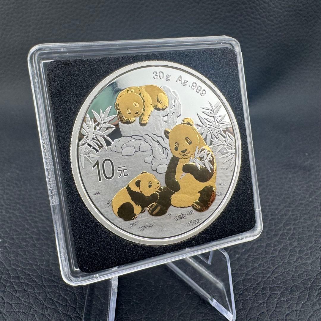 中国 パンダ 銀貨 2025年 純銀 ゴールドギルト特別版 観賞用ケース入