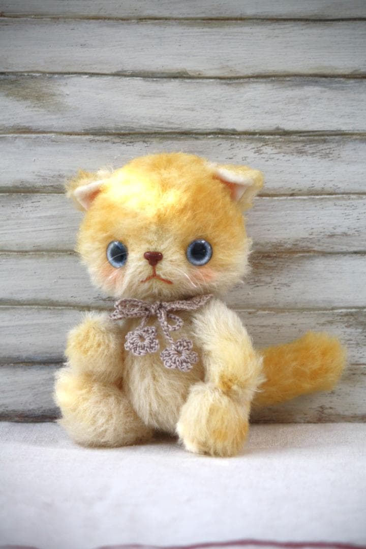 アートドール　テディベア　ハンドメイド　ぬいぐるみ　子猫