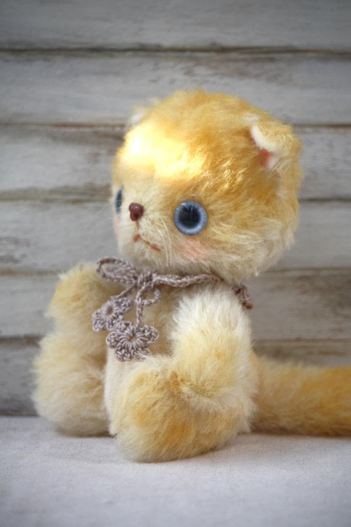 アートドール　テディベア　ハンドメイド　ぬいぐるみ　子猫