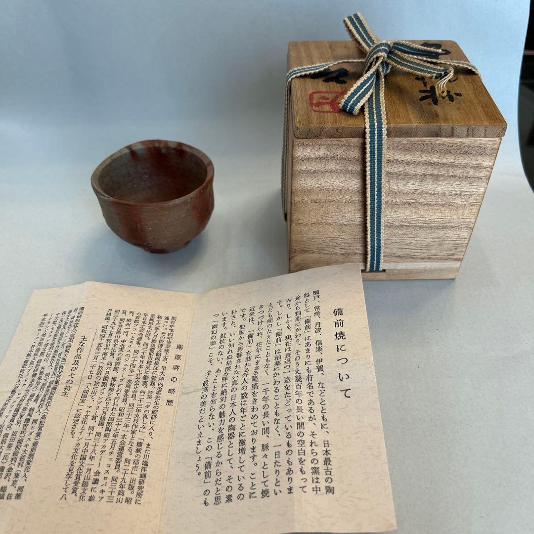 『値引き』【貴重】人間国宝　藤原啓 ぐい吞　 火縄 (1)