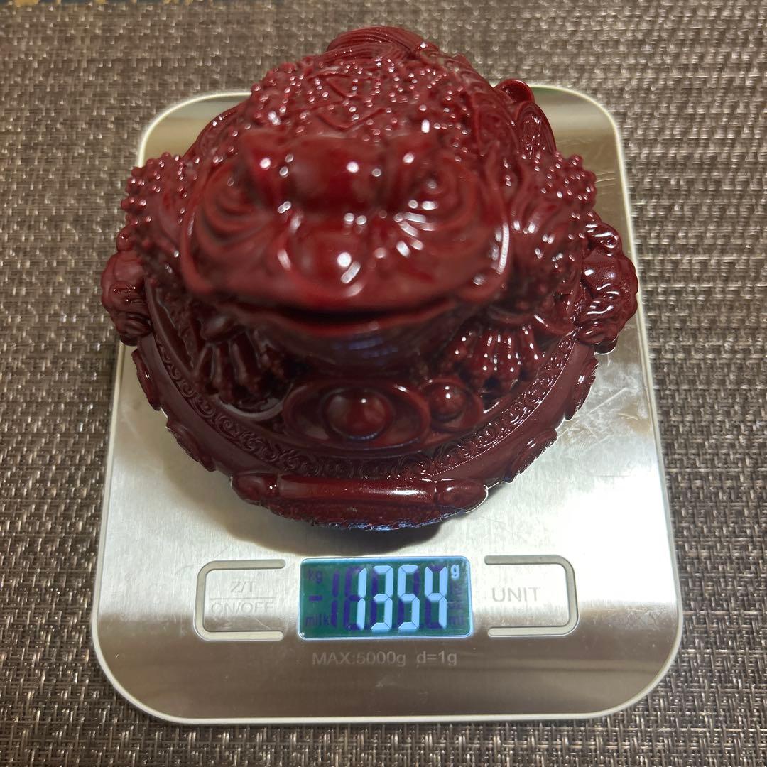 高純度 辰砂 シナバー 招財三足金蟾 風水 置物