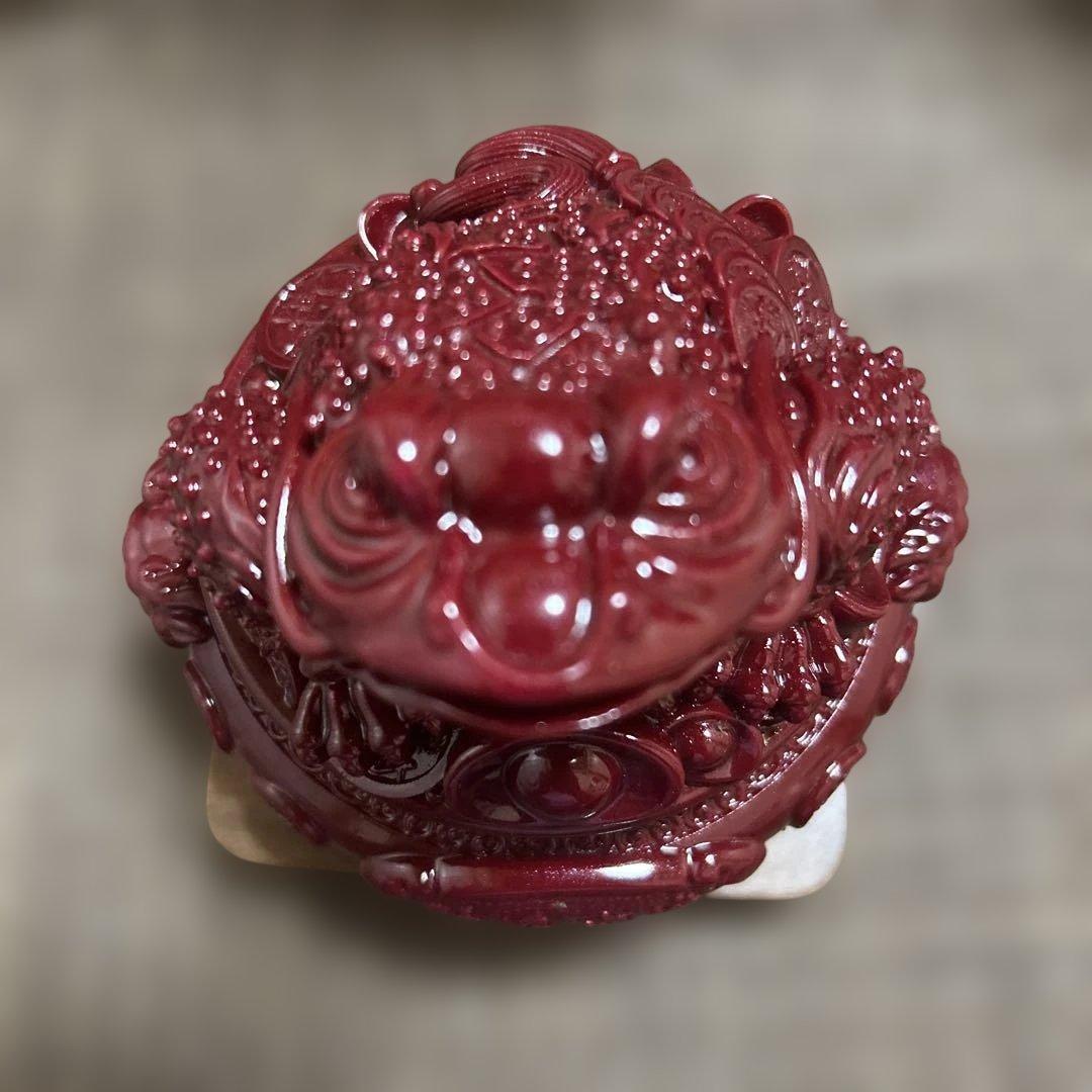 高純度 辰砂 シナバー 招財三足金蟾 風水 置物