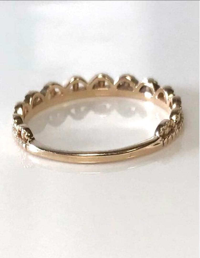 ete K10 リング 9号 ティアラ クラウン　レース フリル レイヤード