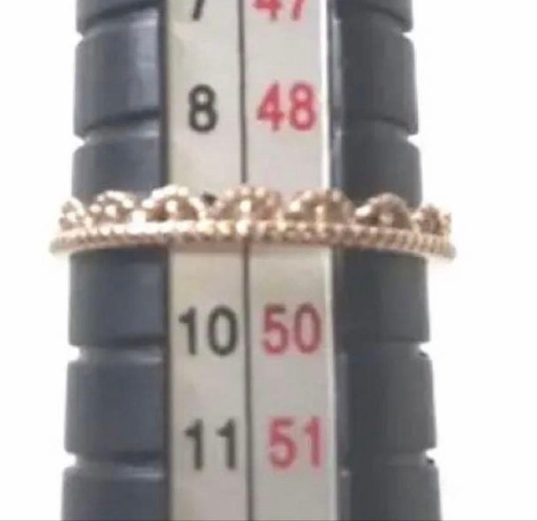 ete K10 リング 9号 ティアラ クラウン　レース フリル レイヤード