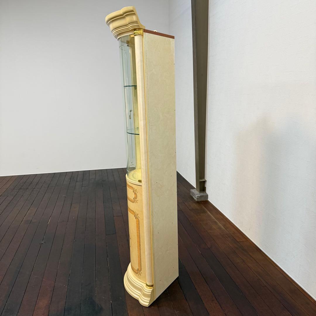 H112K68d イタリア製 コーナーキャビネット ミラーバック ロココ調