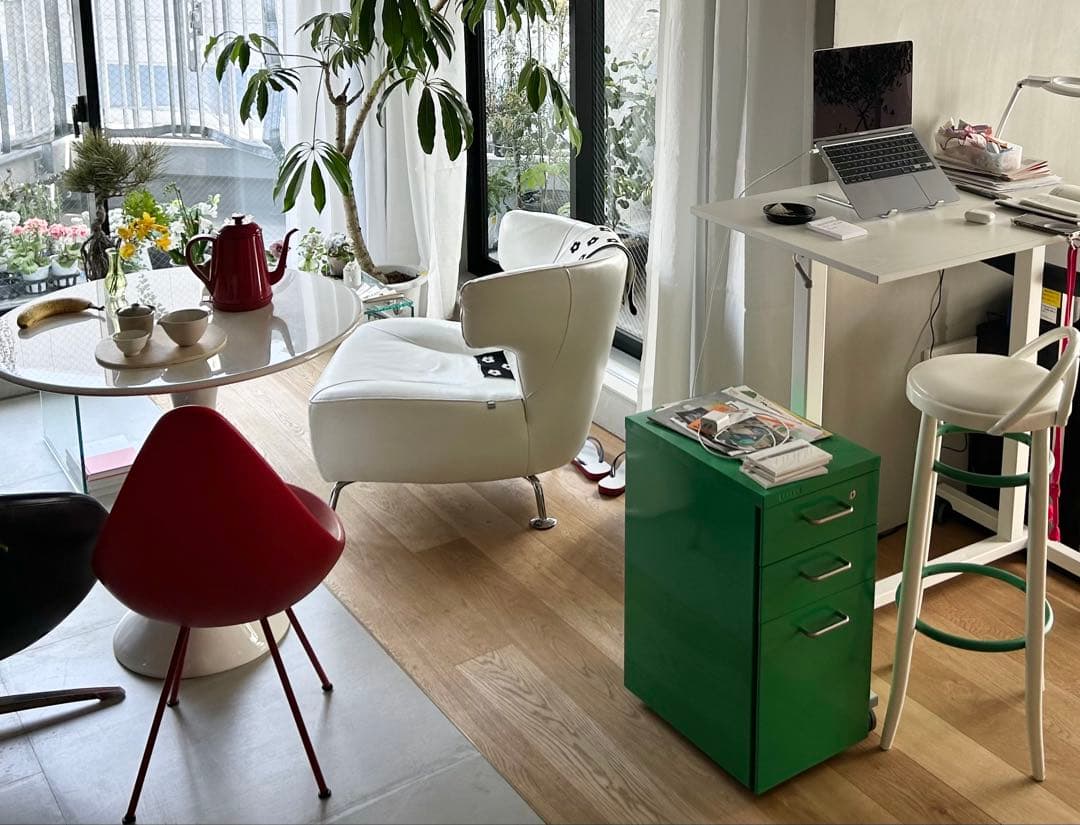 ●希少 秋田木工 ハイスツール 曲木デザイン レアカラー 1脚のみ