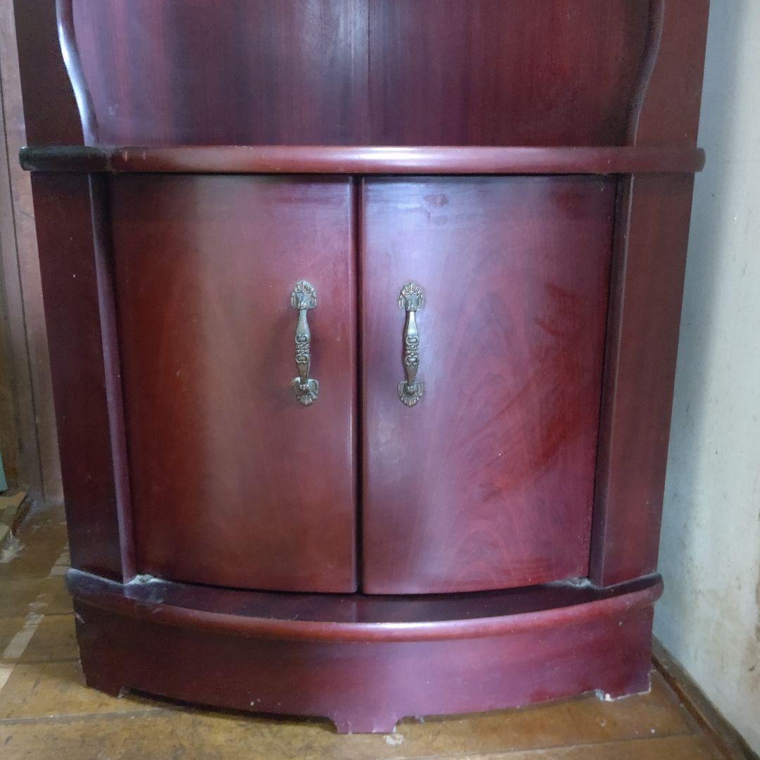 【お値下げ】木製コーナーキャビネット ダークレッド