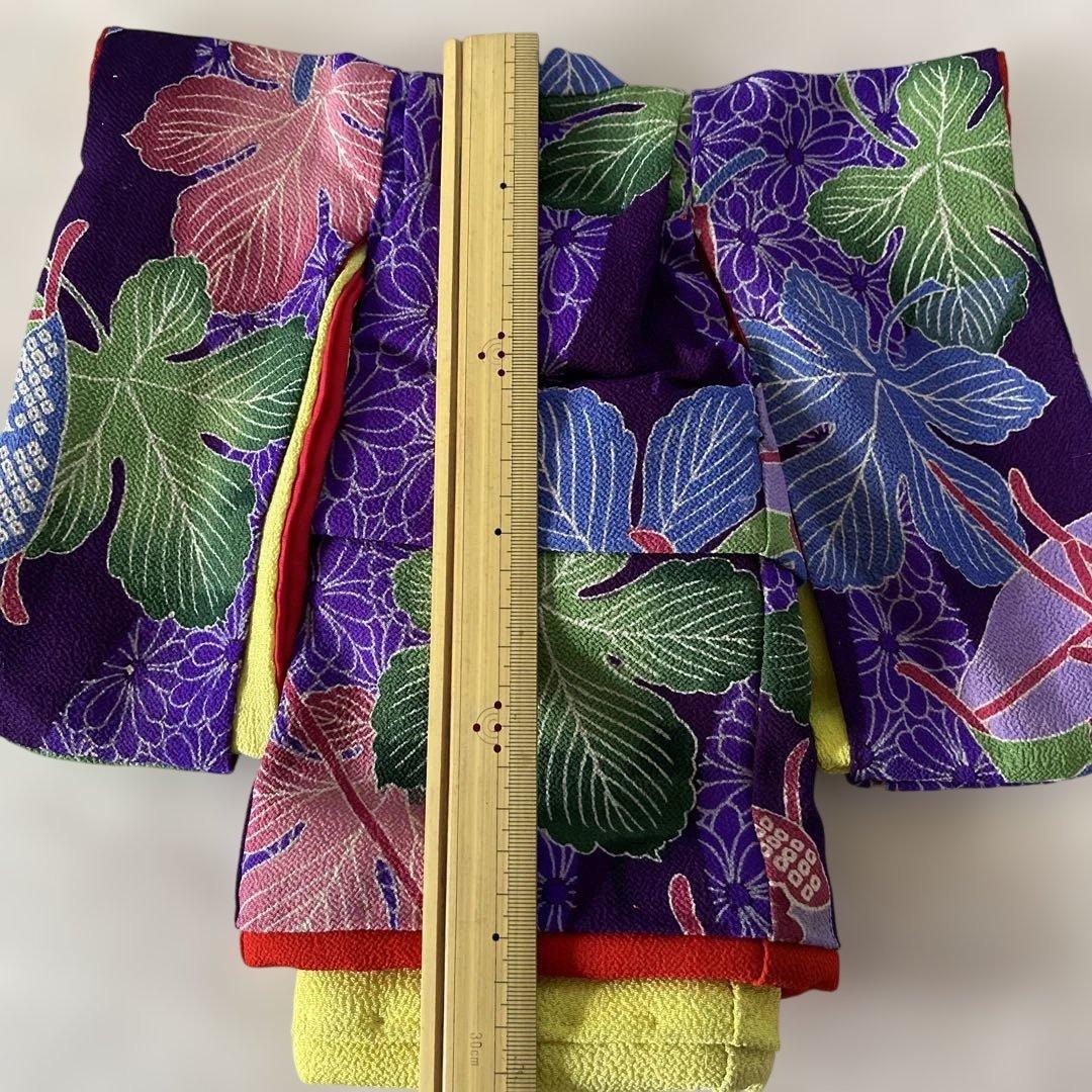 人形の着物　８号　古布ちりめん　二重　102501