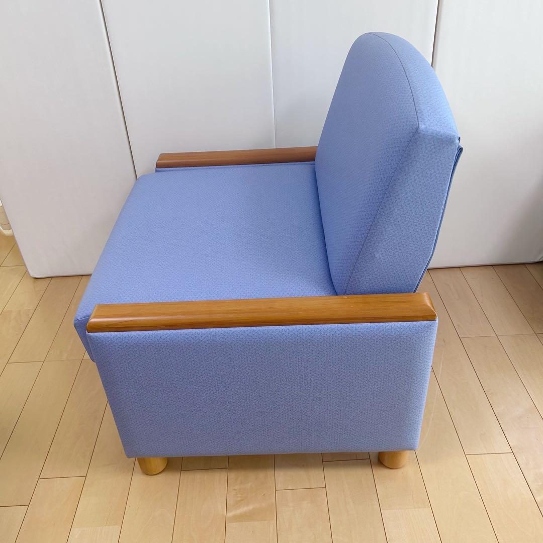 NAIKI ナイキ　ロビーチェア　ソファベッド　ライトブルー　リクライニング②