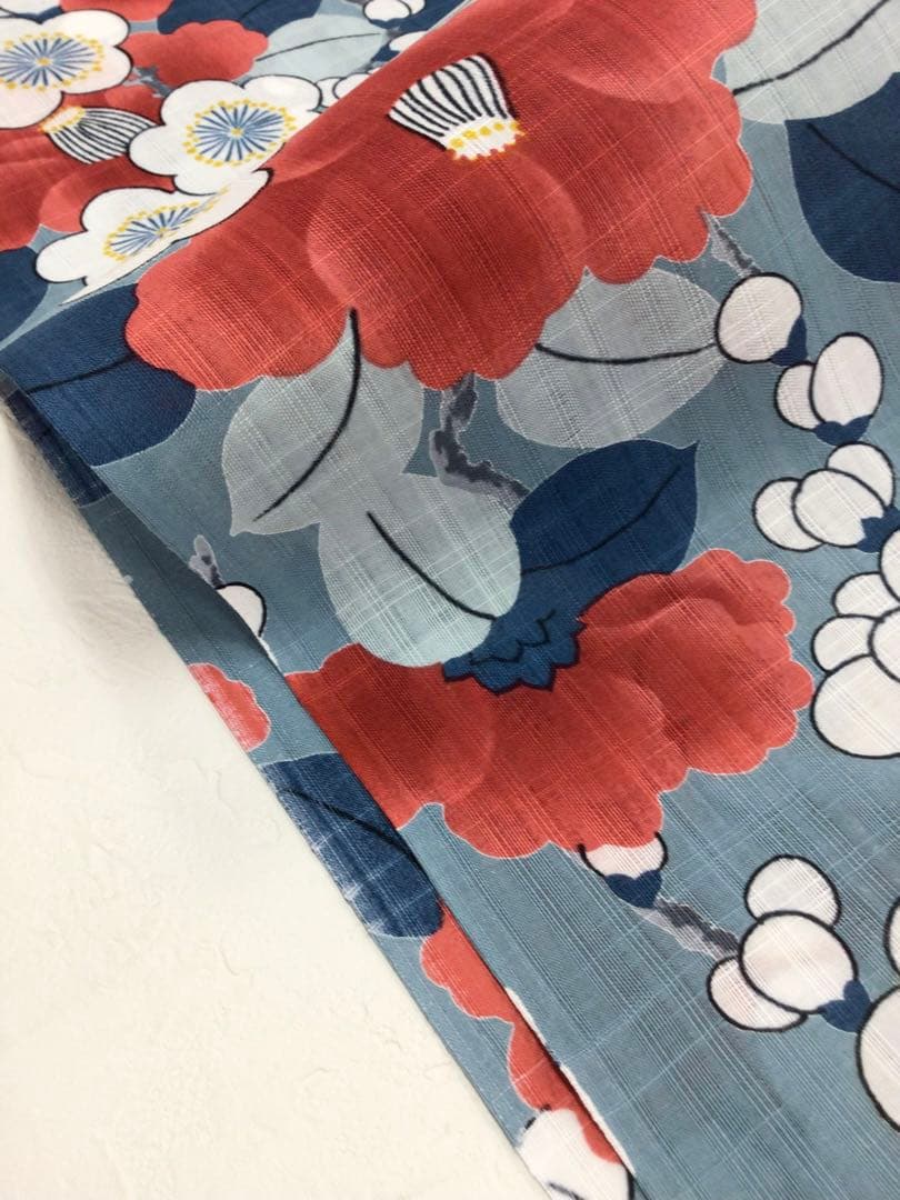 岡重　浴衣反物　椿