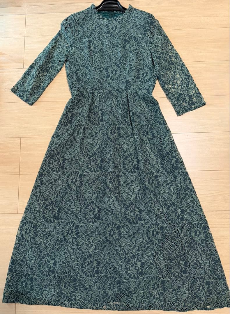 kaene ダークグリーン レースドレス
