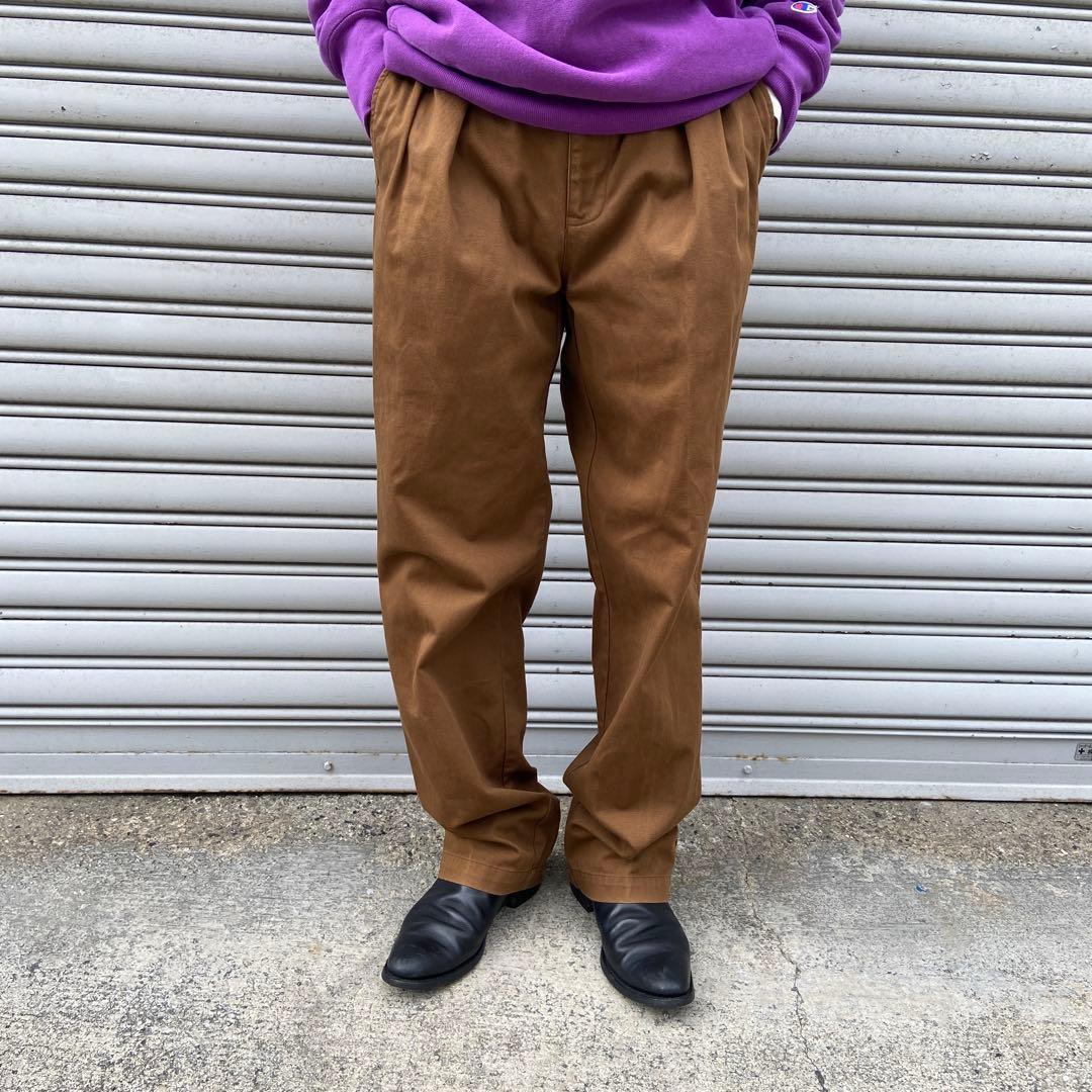 90s☆ラルフローレン☆ANDREW PANT☆ツータックチノパン☆茶系☆W34
