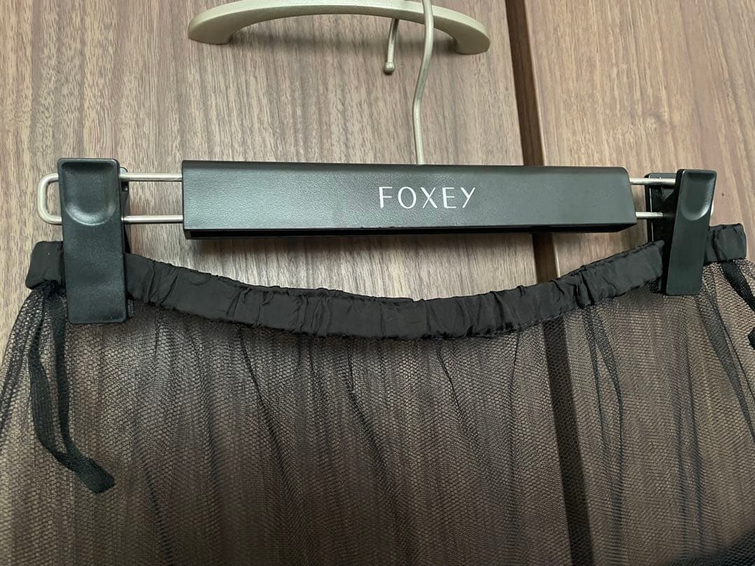 FOXEY パニエ　ブラック　チュールスカート　サイズ　フリー　F ウエストゴム