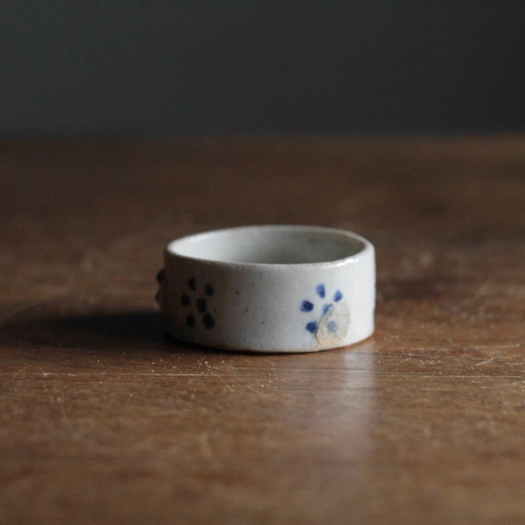 鳥の餌入れ 半筒盃 瀬戸 盃 古道具 アンティーク