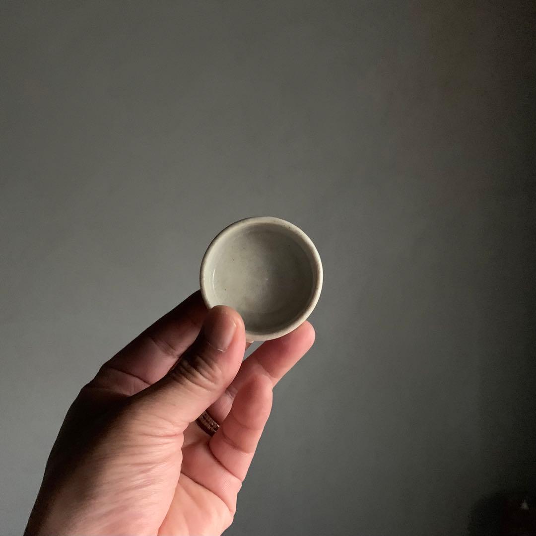 鳥の餌入れ 半筒盃 瀬戸 盃 古道具 アンティーク