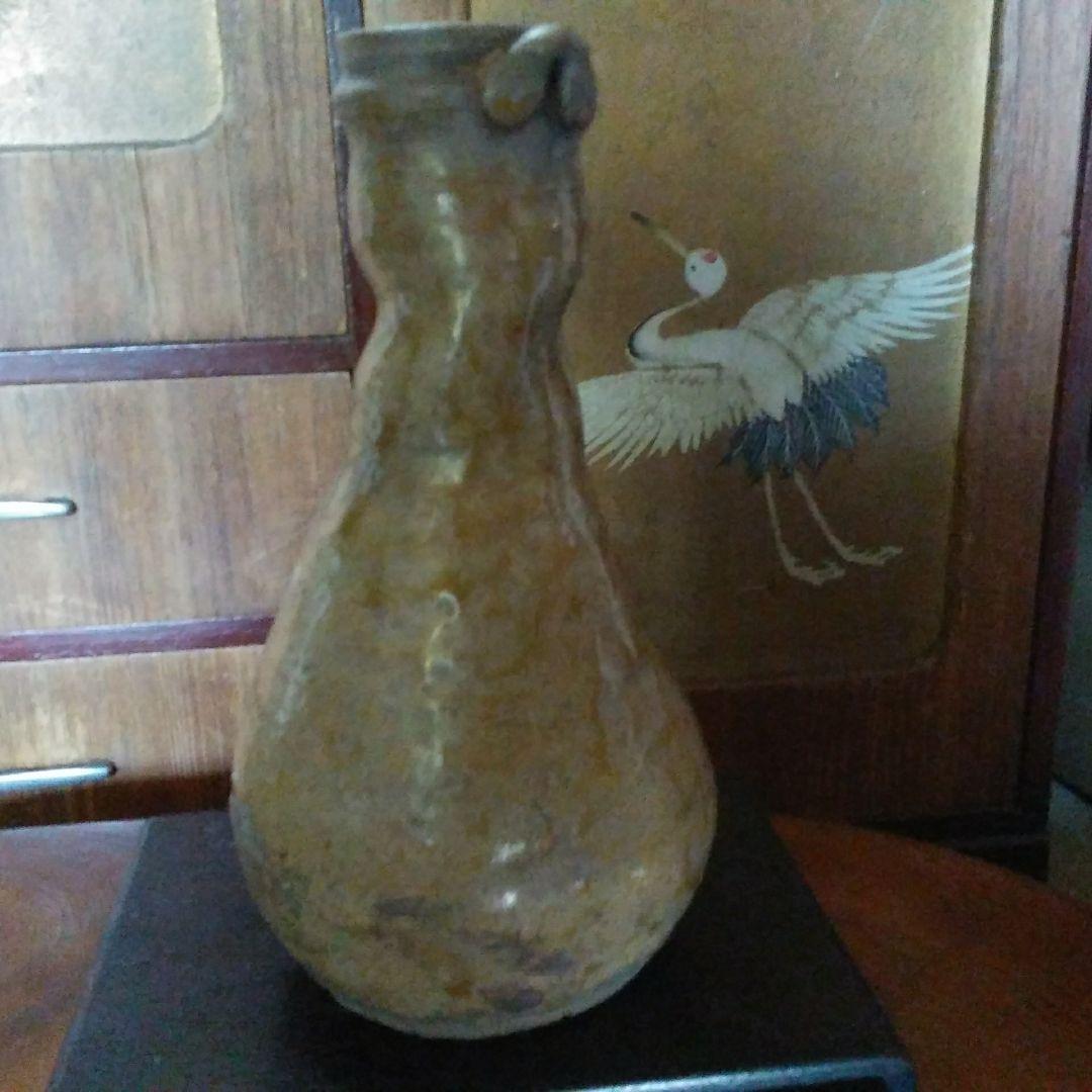 骨董　古瀬戸　灰軸花瓶