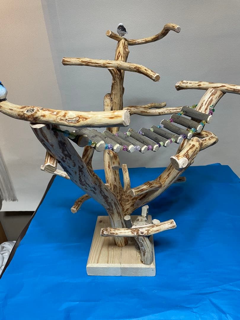 木製鳥用止まり木 多層構造