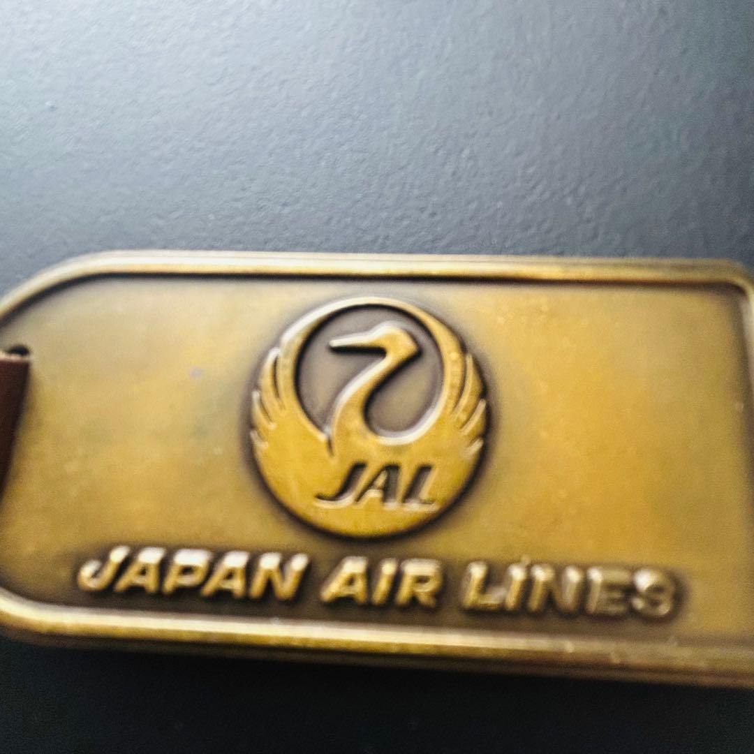 レア昭和レトロ　初代鶴丸　 JALネームタグ ブロンズ　ジャル