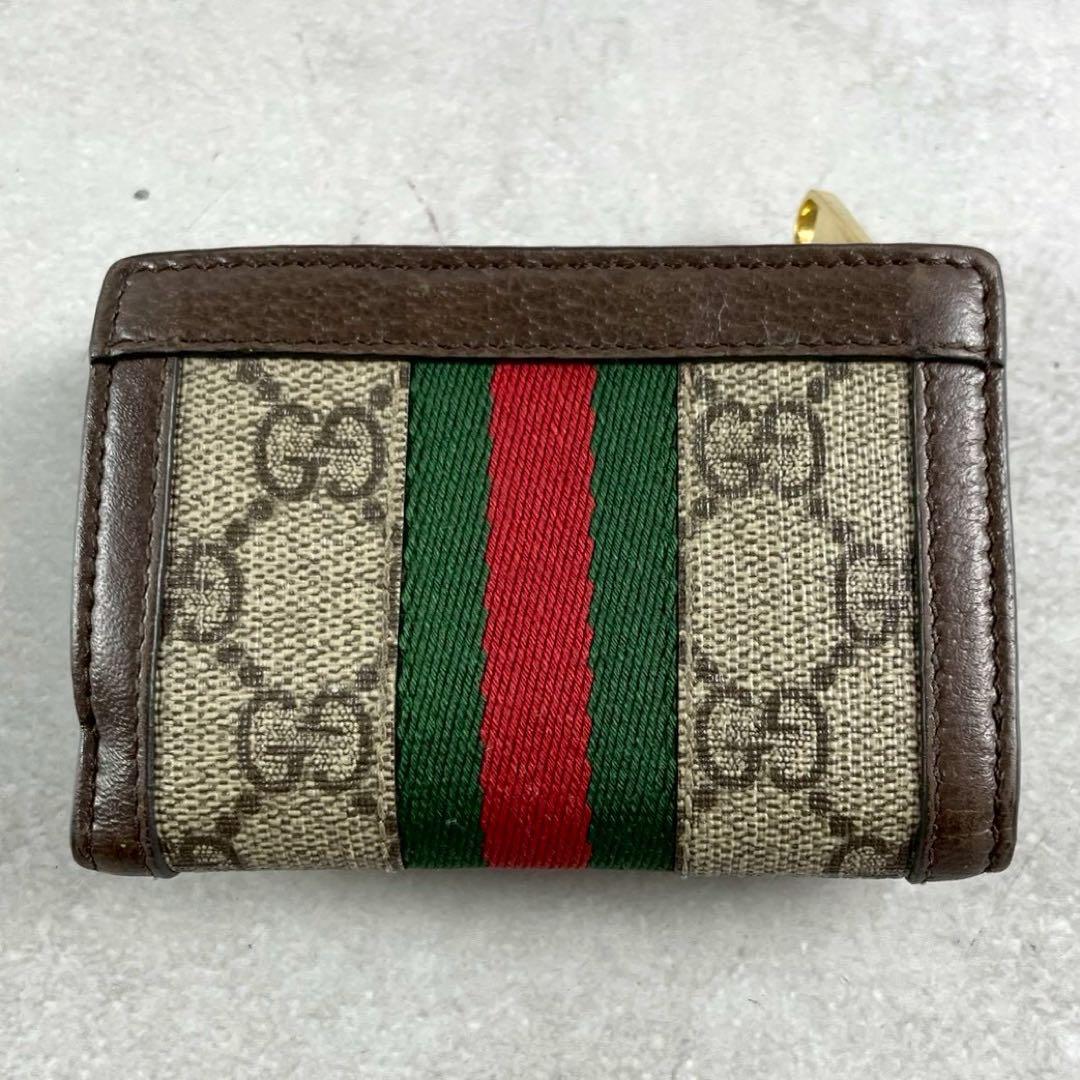 【美品】GUCCI 三つ折り財布 GGマーモント シェリーライン レザー