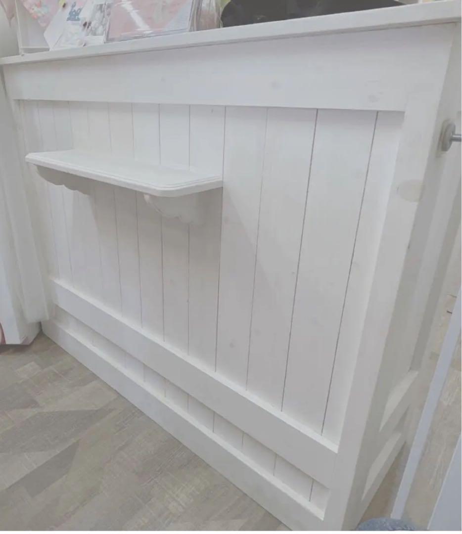 ホワイト木製 レジカウンター 120×44.5×92