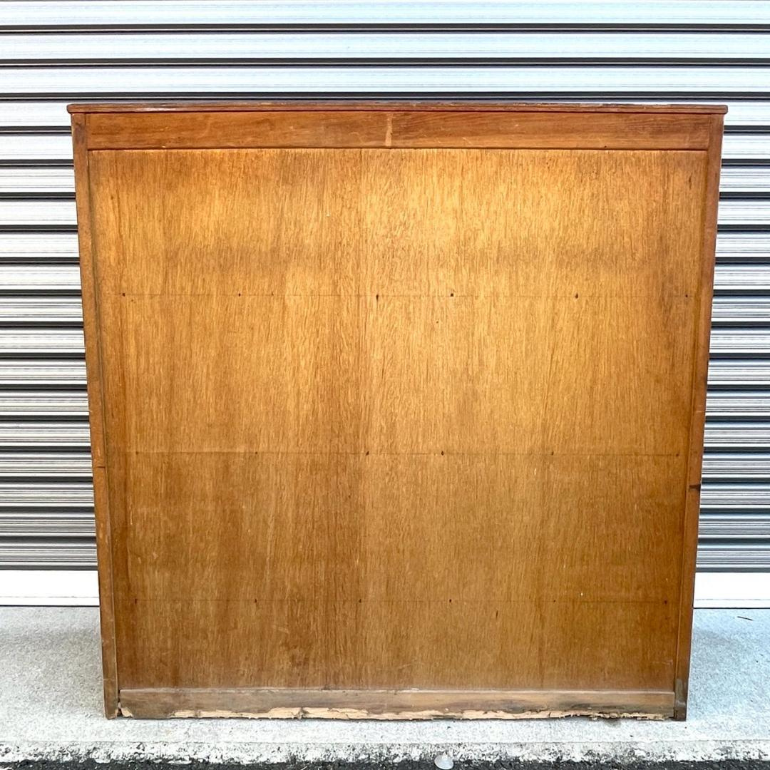 アンティーク ガラス すりガラス 食器棚 飾り棚 昭和レトロ 本棚 キャビネット