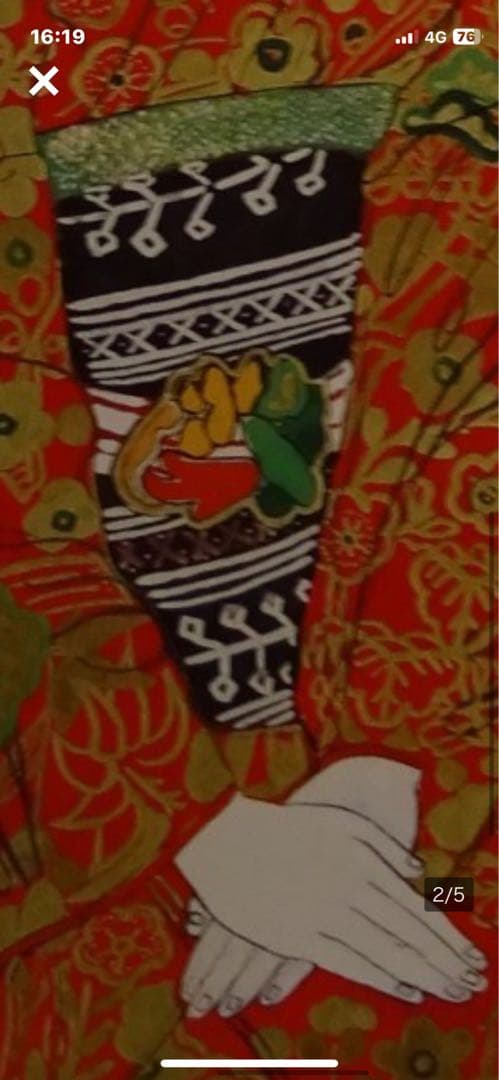 作者名  片岡球子  画題( むすめ ) 技法( 複製 ) 作品状態良好