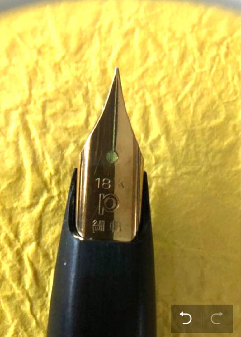 プラチナ万年筆18金　70'sヴィンテージ 伝統工芸　肥後象がん　銀杏柄