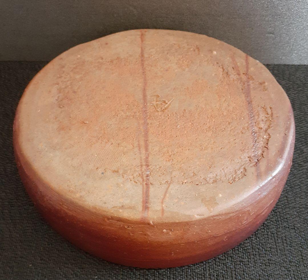 備前焼　名工【木村基子　木村素静  】備前　菓子鉢【師人間国宝　伊勢崎淳　茶道具