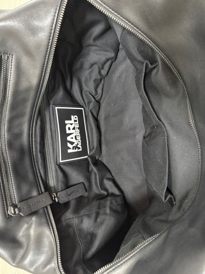 カールラガーフェルド 本革 ブラック 2WAY ビジネスバッグ A4収納可