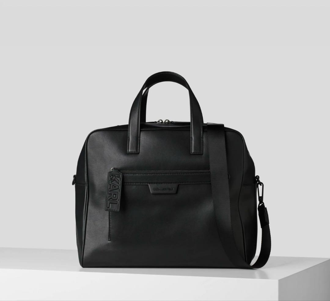 カールラガーフェルド 本革 ブラック 2WAY ビジネスバッグ A4収納可