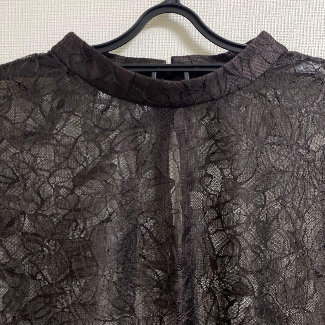 スーツ・フォーマル・ドレス ANDRESD bell sleeve slit dress L brown