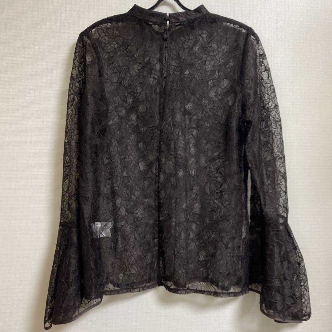 スーツ・フォーマル・ドレス ANDRESD bell sleeve slit dress L brown