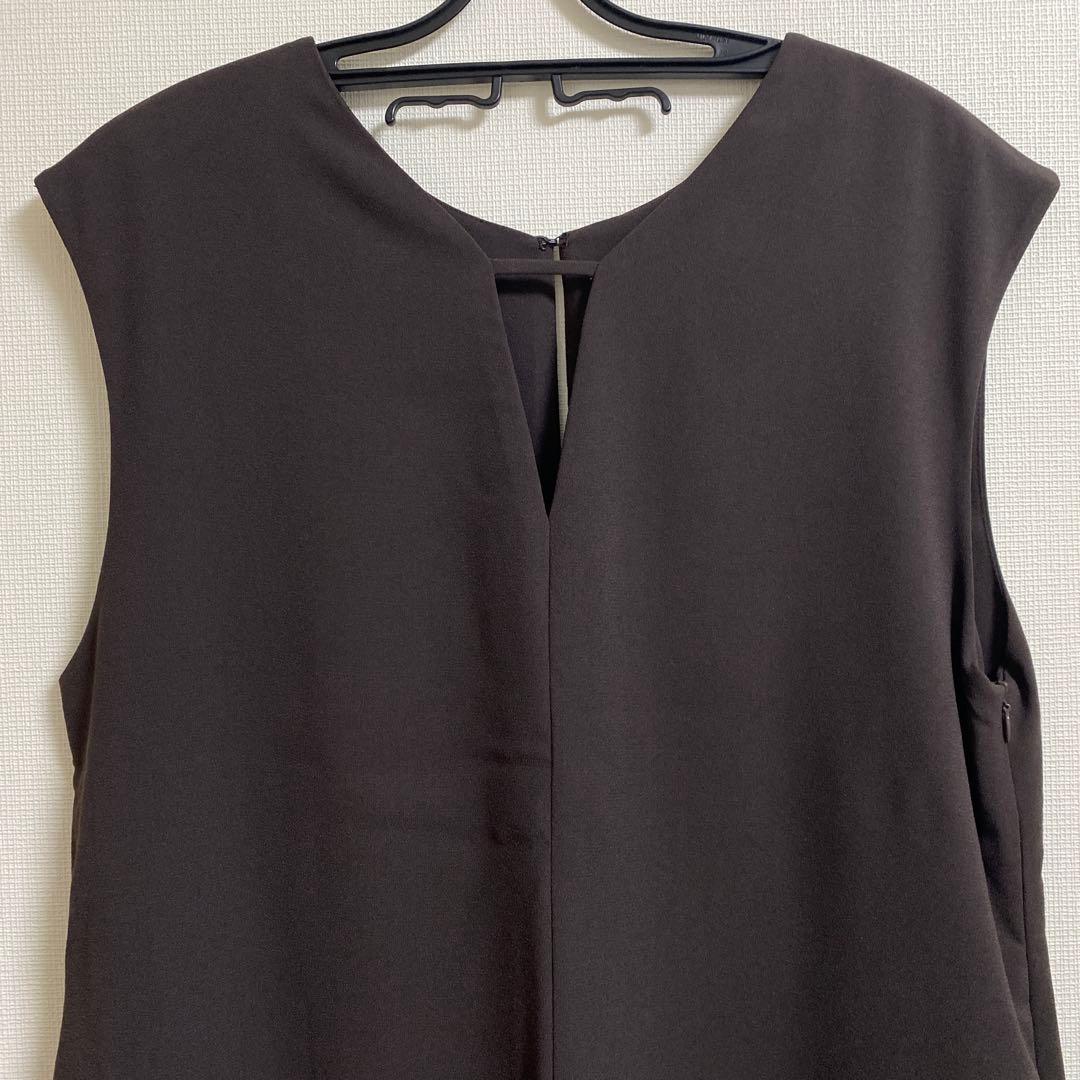 スーツ・フォーマル・ドレス ANDRESD bell sleeve slit dress L brown