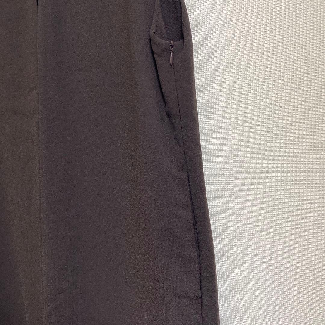 スーツ・フォーマル・ドレス ANDRESD bell sleeve slit dress L brown