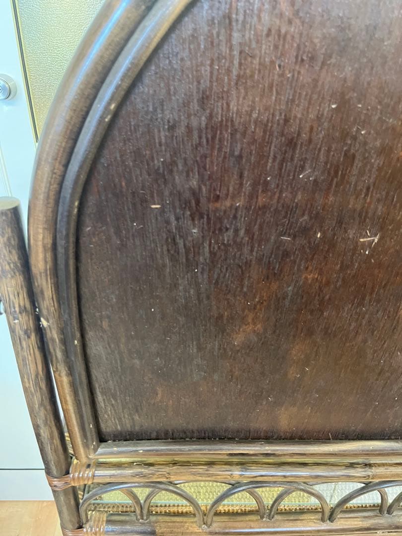 ヴィンテージ レトロ ラタン ミラー付きドレッサー アーチ型ドレッサー・鏡台