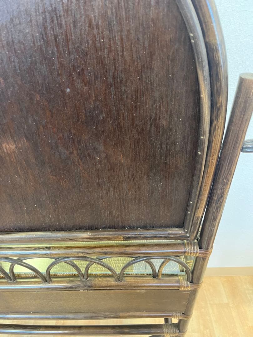 ヴィンテージ レトロ ラタン ミラー付きドレッサー アーチ型ドレッサー・鏡台