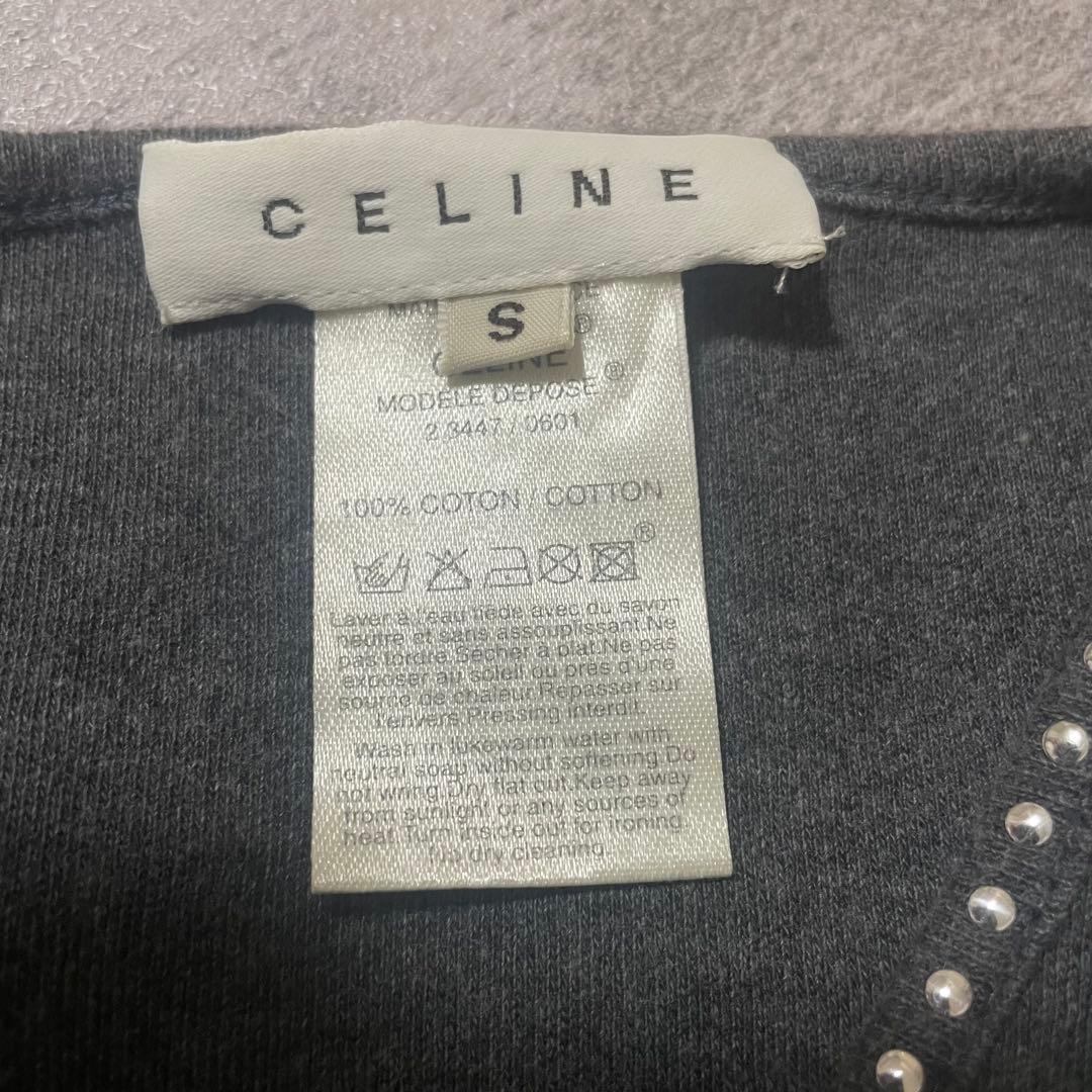 CELINE トリオンフ ストーン 装飾 ノースリーブ トップス セリーヌ S