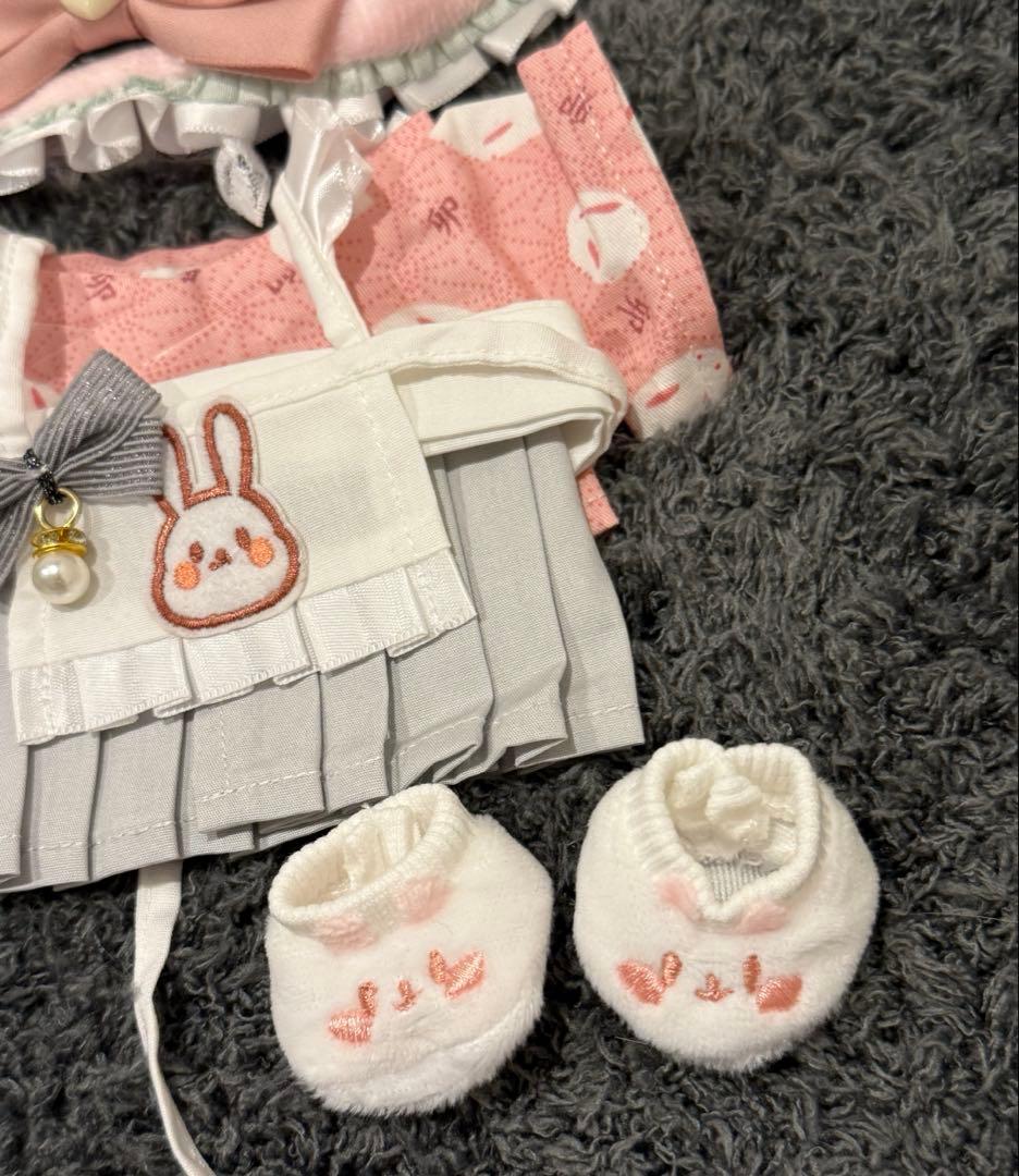 20cm完売レア限定メイド風卯うさぎ和服着せ替えぬいぐるみ服セット♪