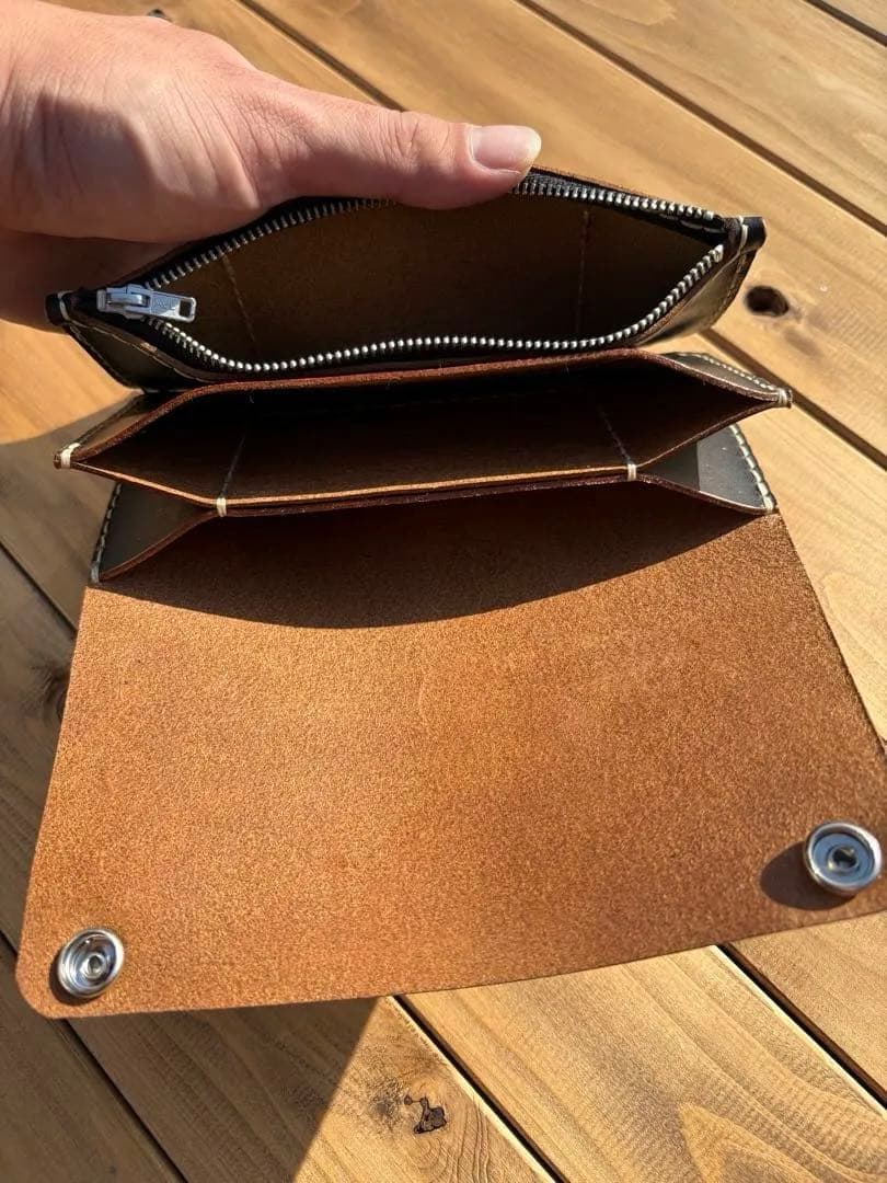 ロングトラッカーウォレット　茶芯　オイルレザー