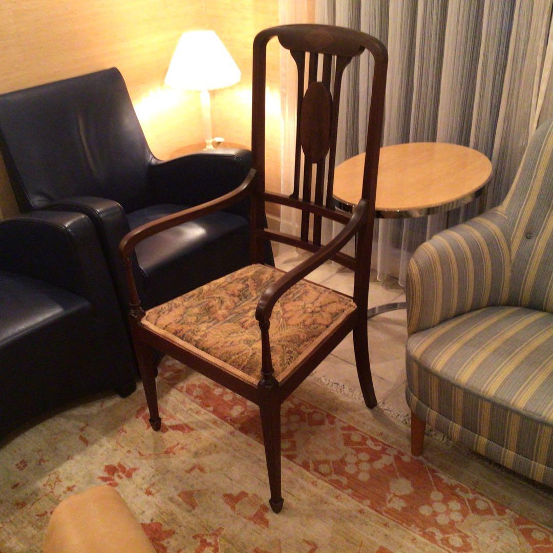 最終値下げしました。英国製アンティーク　アームチェア　ハイバック