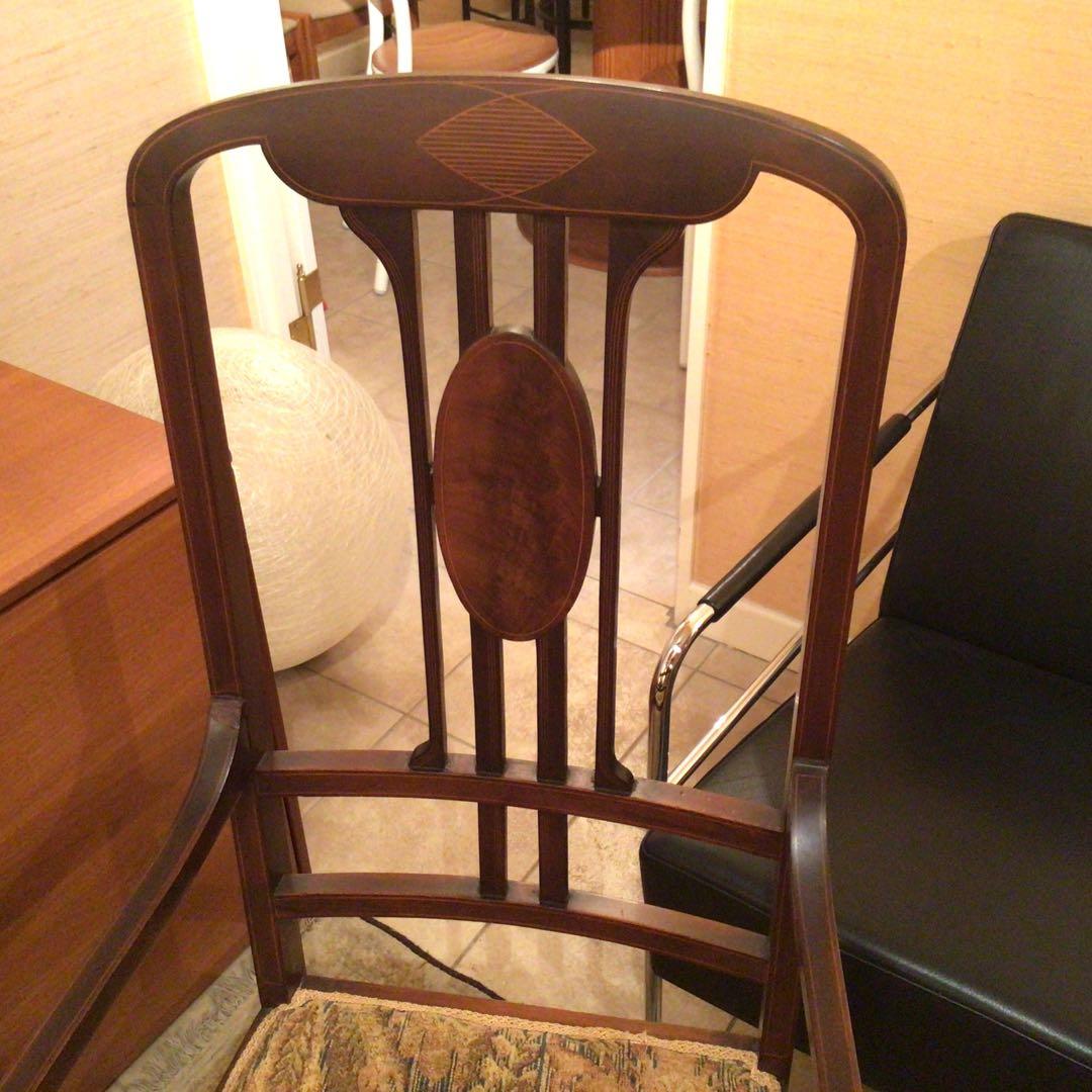 最終値下げしました。英国製アンティーク　アームチェア　ハイバック