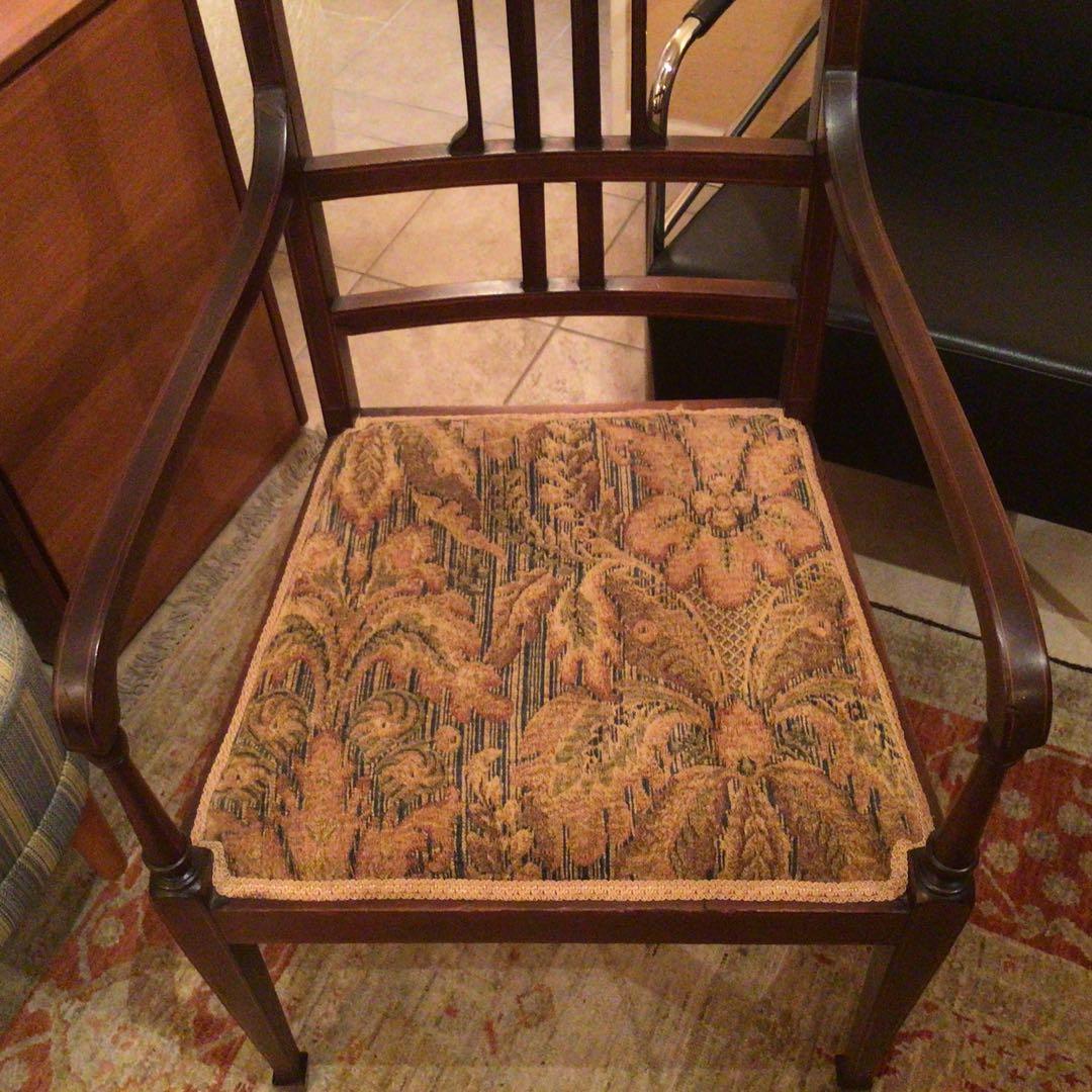 最終値下げしました。英国製アンティーク　アームチェア　ハイバック
