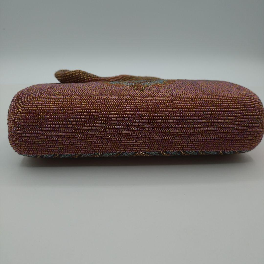 東京浅草孔雀堂　ビーズ刺繍 クラッチバッグ 　和装　着物　パーティ　レトロ