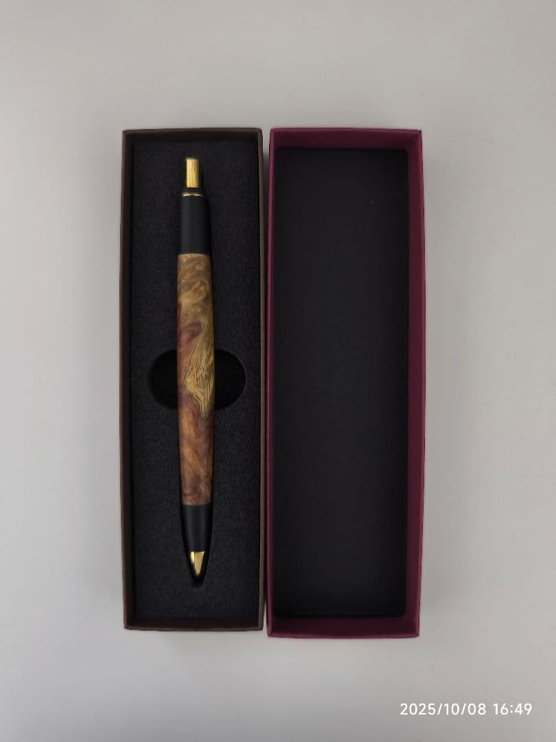 ボナンペン 本花梨瘤 真鍮金具 シャープペンシル 0.5mm ぷにぷにさん専用